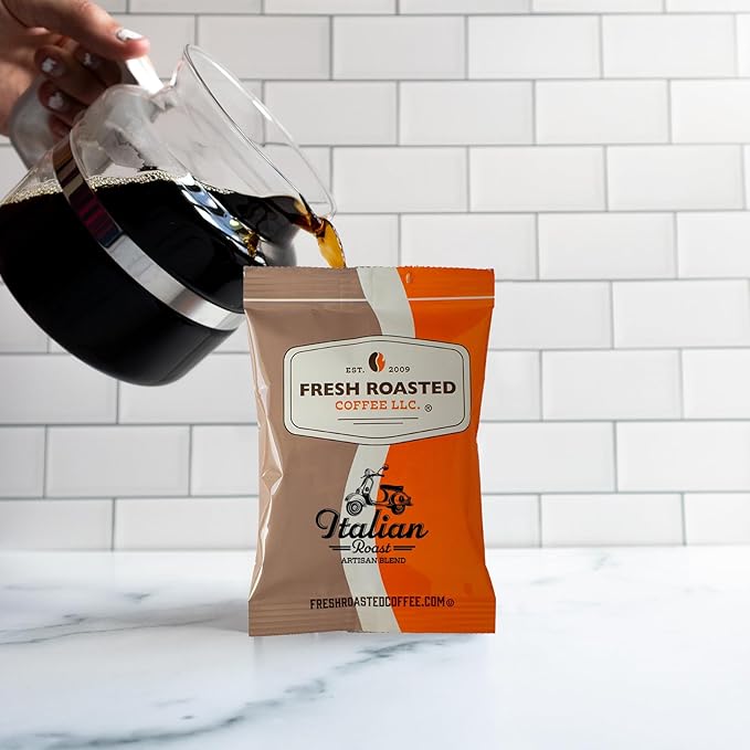 Fresh Roasted Coffee Italian Roast Pre-Ground Fractional Packs 2.25 Ounce 36 Count