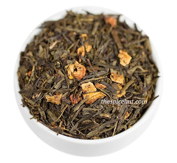 Washington Apple Loose Leaf Green Tea - Cinnamon-Dried Apples - Caffeinated Hot &amp Iced | bulk 8oz 80-100 cups | The Spice Hut First Sip of Tea