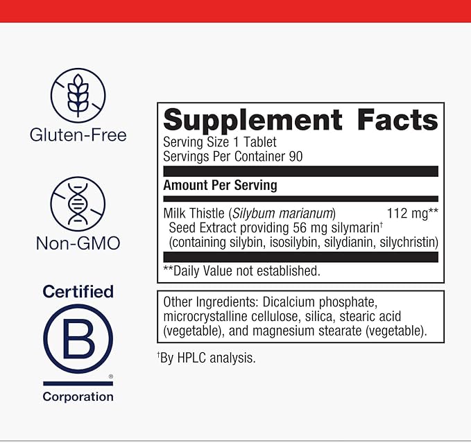 Metagenics Milk Thistle Extract - Liver Health &amp Antioxidant Support with Silybum Marianum Seed Extract - Supports Detox Immune &amp Digestive Function* - Non-GMO Gluten-Free Vegetarian - 90 T