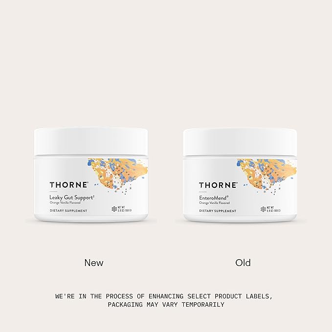 THORNE - Leaky Gut Support (Formerly EnteroMend) - Gut Health Supplement - Supports Optimal Digestive Function &amp Bowel Regularity* - NSF Certified for Sport - Orange Vanilla Flavor - 30 Servings