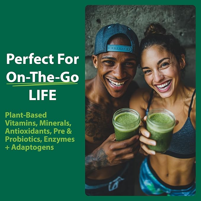 MacroLife Macro Greens Superfood Powder 38 Nutrient-Rich Super Greens with Probiotics Digestive Enzymes &amp Adaptogen Drink Mix for Energy &amp Vitality - Non-GMO Vegan Gluten-Free - 10oz (30 Servi