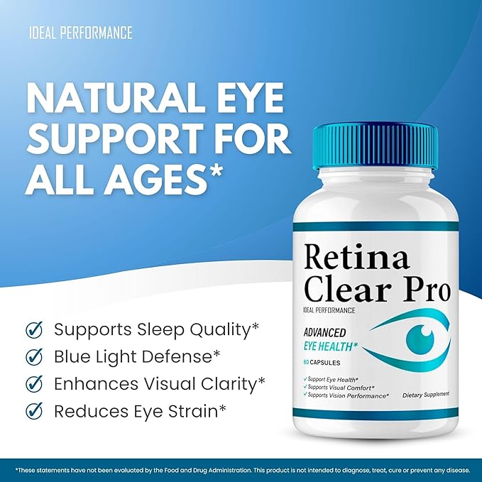 Retina Clear Eye Supplement - Retina Clear for Eyes Capsules - Maximum Strength Advanced Formula All Natural Visual Wellness RetinaClear Pro Reviews (2 Pack)