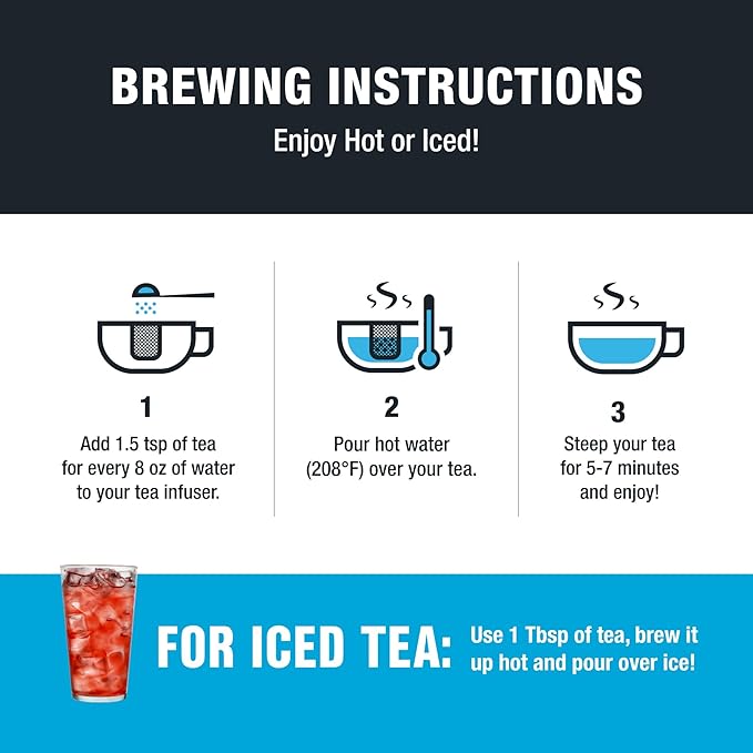 Tiesta Tea - Strawberry Lemonade Loose Leaf Strawberry Lemon Herbal Tea Premium Non-Caffeinated Fruit Blend Make Hot or Iced &amp Brews Up to 200 Cups 16 Ounce Resealable Bulk Pouch