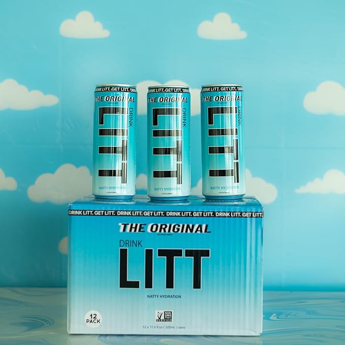 DRINK LITT THE ORIGINAL | 100% Pure Coconut | Natty Hydration | Natural Electrolytes | B Vitamins | 11 oz (Pack Of 12)