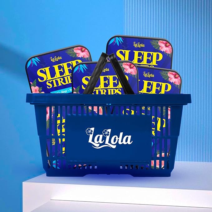 LALOLA Sleep Strips Fast-Dissolving Oral Strips Sleep Aid with Valerian Root Lavender Chamomile Hibiscus and Melatonin Non-Habit Forming