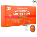 Mushroom Coffee K Cup 18 Count Ground Arabica Coffee Powder 14 Mushrooms Supplement Ashwagandha Elderberry Aloe Vera | Immune Support Gut Health &amp Focus | Single Serve Pods Medium Roast