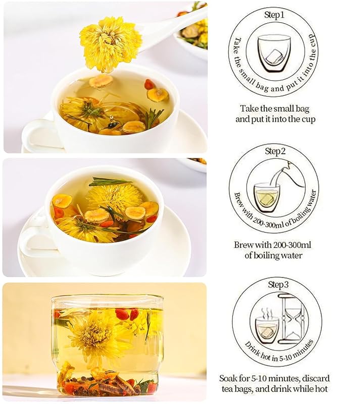 Dandelion Goji Berry Tea Kidney &amp Liver Detox Tea Dandelion Wolfberry Chinese Chrysanthemunn Cassia Seed Tea Bags with Eight Herbal Ingredients (2Box/30 Bags)