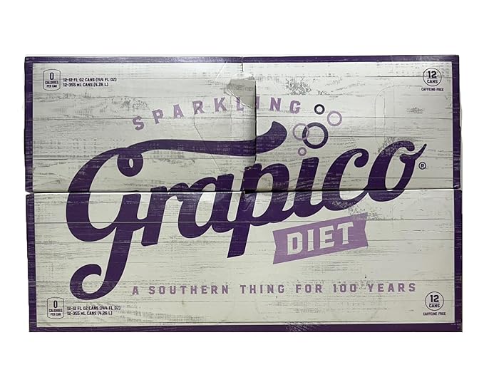 Grapico Diet Grape Soda 12 Pack Cans Zero Calories Caffeine Free (2 cases 24 cans)