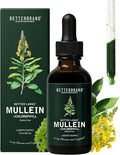 Betterbrand Mullein Drops for Lung Detox - Mullein Leaf Tincture with Chlorophyll - Helps Support Respiratory Health Alcohol-Free 1 Month Supply - 60ml