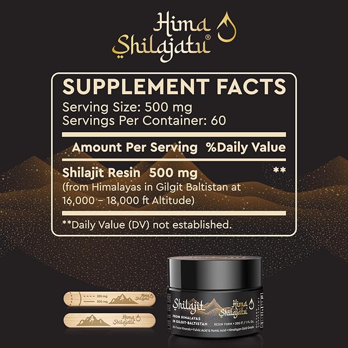 Hima Shilajatu Shilajit Purest Himalayan Organic Shilajit Resin - Gold Grade 100% Purity Shilajit with Fulvic Acid &amp 85+ Trace Minerals Complex for Energy &amp Immune Support Pack of 3 (6 Months