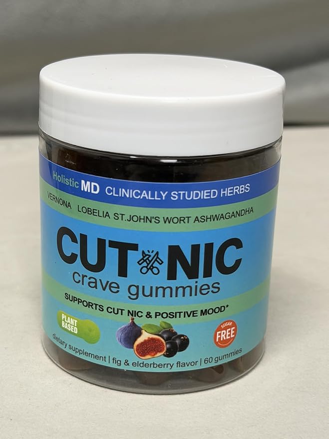Best Quit Smoking products | Quit Vaping with 3 in 1 clinically studied Vernonia Cinerea St. John's Wort Ashwagandha | May help cut smoking | All-Natural | Sugar Free Gummies 60 counts (Berries)