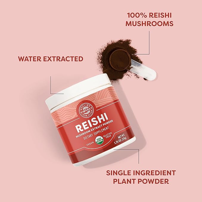 Vimergy Reishi Powder – Superfood Cellular Support* – Benefits Immune Health* – USDA Certified Organic Vegan Paleo-Friendly Gluten-Free – 33 Servings