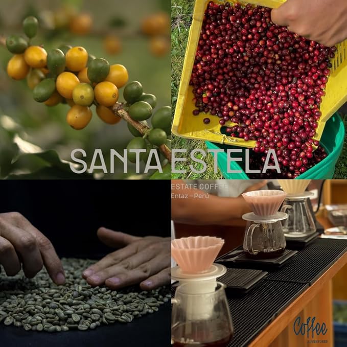 Coffee Adventures Green Unroasted Coffee Beans From Peru - Finca Santa Estela Single Estate Blend - Caturra Catuaí Catimor Typica Bourbon Blend - Direct Trade Green Coffee Beans for Coffee Roaster