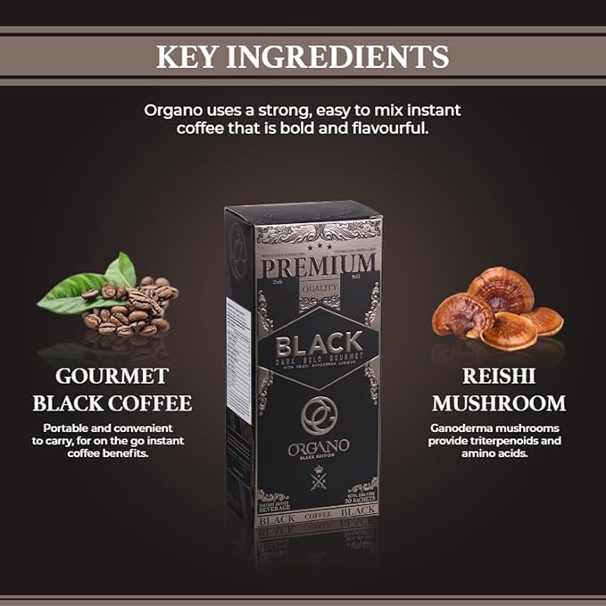 ORGANO Gourmet Black Coffee 100% Certified Ganoderma Lucidum (30 sachets)