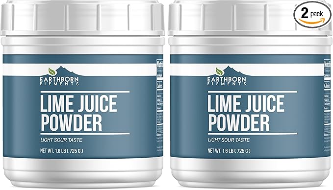 Earthborn Elements Lime Juice Powder 1.6 lb Pure &amp Natural Delicious Sour Flavor (Pack of 2)