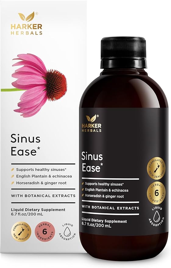 Sinus Ease Syrup Herbal Nasal Care for Runny Nose Sinus Pressure High Absorption Herbal Flavor Plant-Based - 6.7 Fl oz (40 Servings)