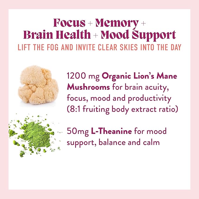 Microjoy Concentrate Gummies – Focus Memory Brain Health &amp Mood Support Supplement – Vegan Non-GMO Gluten-Free - Lemon Flavor (30 Servings)