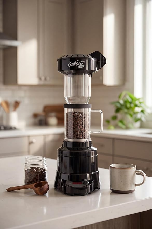 Coffee Roaster Bundle SR800 Glass Extension Tube Pour Over DIgital Scale (2lbs) Sample Pack of Green Beans (2-Pack) Sample Trays Chaff Brush