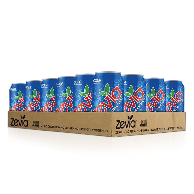 Zevia Zero Calorie Soda Cola Naturally Sweetened Soda (24) 12 Ounce Cans Cola-flavored Carbonated Soda &amp Zero Calorie Energy Drink Naturally Sweetened Energy Drink Kōla 12 Ounce (Pack of 12)