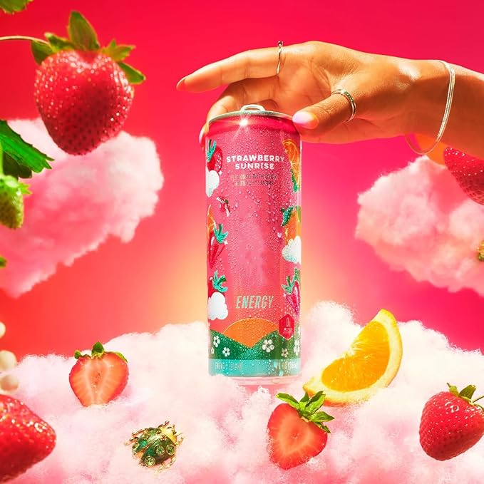 New Alanni Energy Drink Assorted 6 Pack – Cotton Candy Strawberry Sunrise Sherbet Swirl Flavors – Sweet Refreshing Powerful Energy Boost Drinks Zero Sugar Low-Calorie 12 fl oz Cans