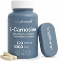 LongLifeNutri L-Carnosine 1000mg - Beta-Alanyl-L-Histidine Supplement for Cellular Energy &amp Brain Clarity 120 Vegetarian Capsules 2-Month Supply GMP Certified Made in USA