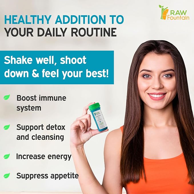 20 Immunity Shots w/Blue Spirulina Agave Lemon Ginger 2fl Oz Packed w/Vitamin C Raw Cold Pressed Unpasteurized Boosts Immunity All Natural No Artificial Flavors or Preservatives