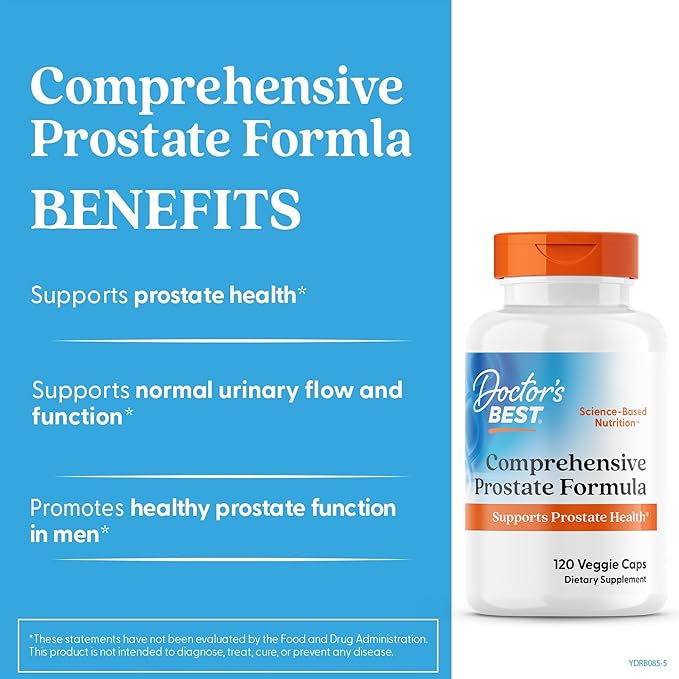 Doctors Best Comprehensive Prostate Formula with SelenoExcell and CardioAid Supports Prostate Health Gluten Free Vegetarian 120 Veggie Caps