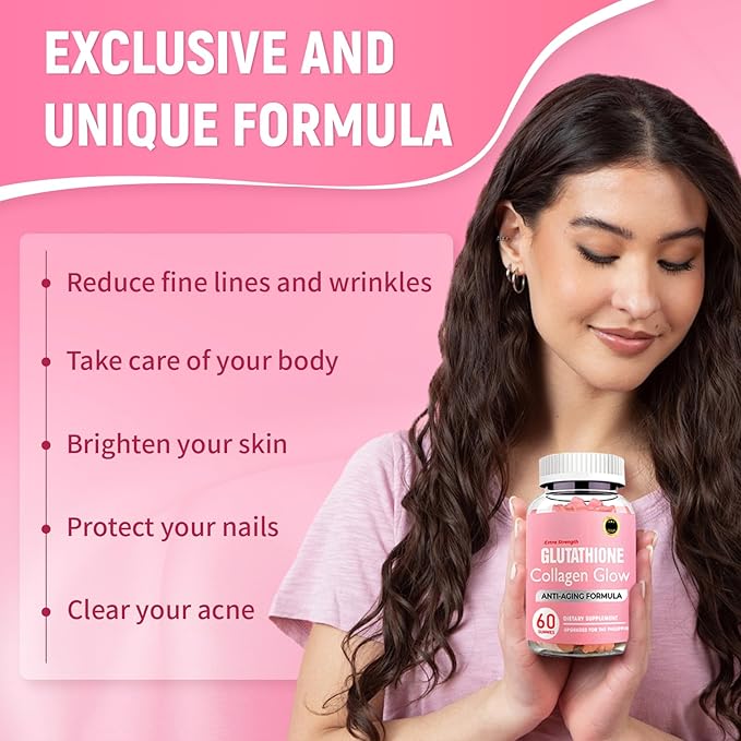 Glutathione Collagen Glow Glutathione Collagen Glow Gummies Korean Collagen Gummies to Rejuvenate Your Skin (3PCS)