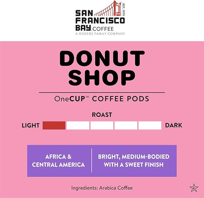 San Francisco Bay Compostable Coffee Pods - Donut Shop (80 Ct) K Cup Compatible including Keurig 2.0 Light Roast