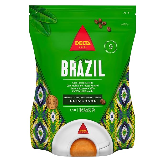 Delta Cafés Brazil Ground Coffee Smooth and Delicious Medium Roast Coffee Espresso Machine Compatible Universal Grinding 7.76 Ounces (Pack of 3)