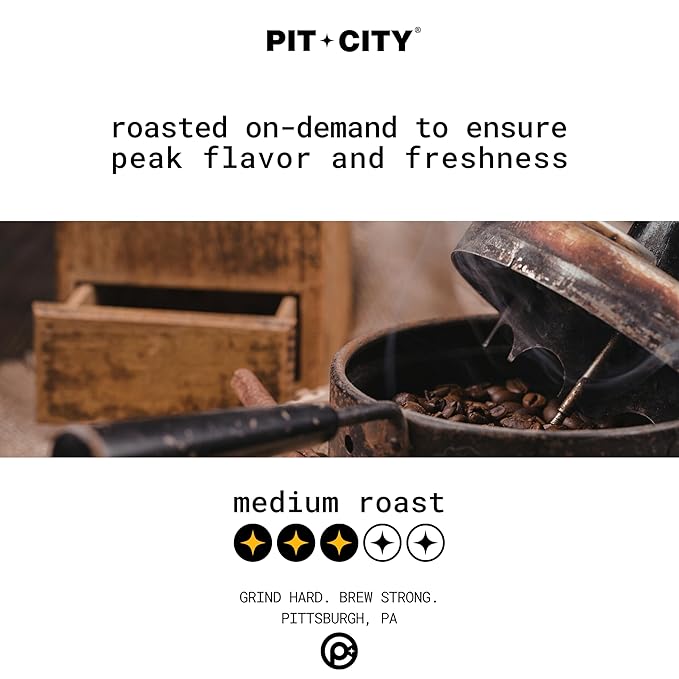 Pit City Pittsburgh Parking Chair Holiday Blend Medium Roast Whole Bean Coffee 12oz Bag - Smooth Fresh Mint Sweet Vanilla - Premium Small Batch Roasted - Pittsburgh