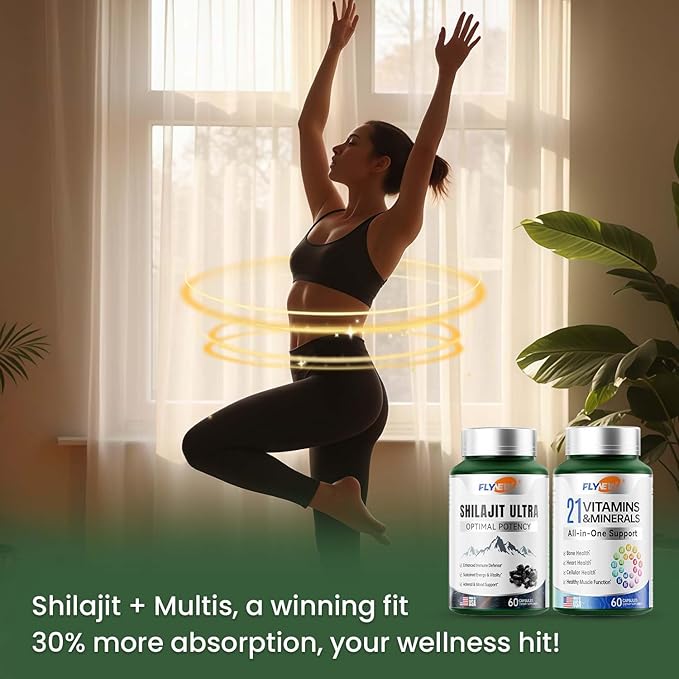 Shilajit for Men Women Shilajit for Extra Power Stamina &amp Immune Support Multivitamin for Women Men Womens Multivitamin for Bone Skin &amp Immune Health Support 60 Capsules Per Bottle