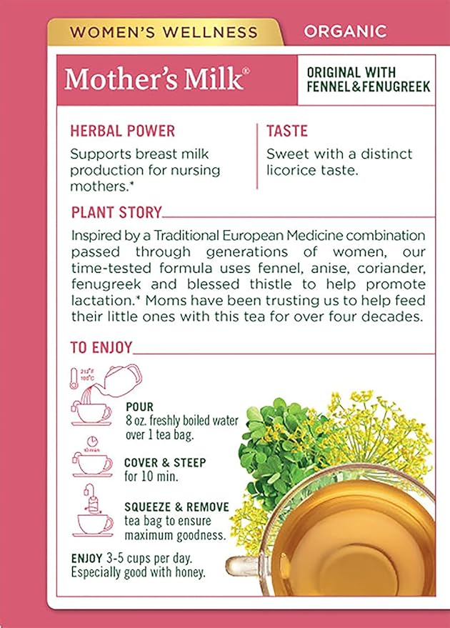Traditional Medicinals Organic Mother’s Milk Herbal Tea Promotes Healthy (16 Count (Pack of 4))