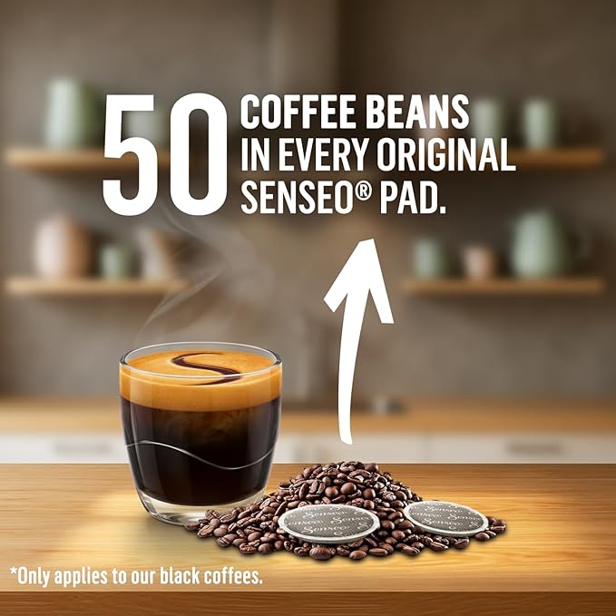 Senseo Strong Dark Roast Coffee Pods 48 Count (Pack of 10) - Single Serve Coffee Pods Bulk Pack for Senseo Coffee Machine - Compostable Coffee Pods for Hot or Iced Coffee Cold Brew Coffee