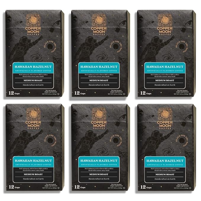 Copper Moon Hawaiian Hazelnut Coffee Pods for Keurig K-Cup Brewers 72 Count