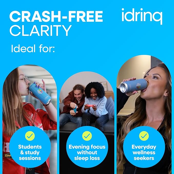 Idrinq - Low Sugar Berry Caffeine Free Energy Drink 12oz - 12-Count
