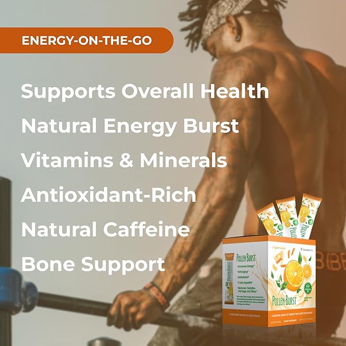 Youngevity ProJoba Pollen Burst™ - Clean Natural Energy Supplement w/Green Tea Pollen Extract GliSODin® - Increase Focus Brain Boost Endurance Mental Clarity (30 Sticks)