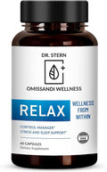 OMISSANDI-Wellness Relax Adrenal Support Supplement - Dr. Ian Stern Formulated - Manages Stress Promotes Deep Sleep Improves Mood-W/Holy Basil Zinc L-Theanine &amp More Vegan Made in USA - 60 Ca