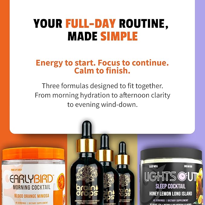 EarlyBird Morning Cocktail - Pineapple Mimosa 45 Servings - Clean Energy Drink (Natural Caffeine) Increased Motivation (Nootropics) Supercharged Hydration (Electrolytes) - Wake Up Early Drink w/