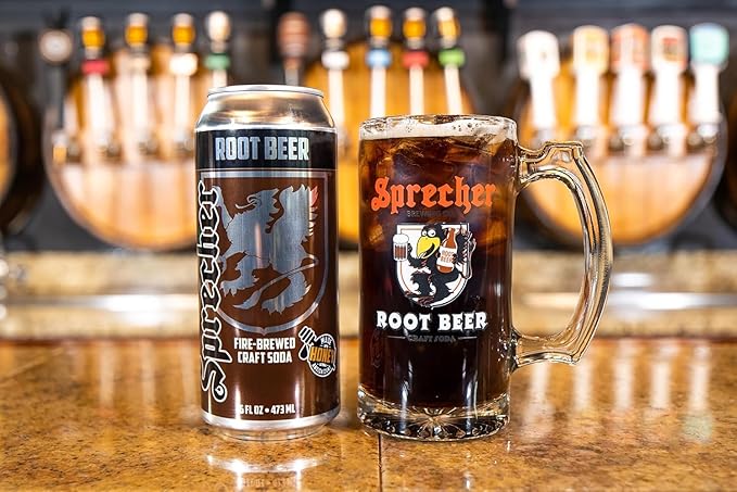 Sprecher Root Beer and Orange Dream Soda Bundle Pack Fire-Brewed Craft Soda with Real Honey Caffeine Free Gluten Free 16 fl oz Cans 12+12 Pack (24 Total)