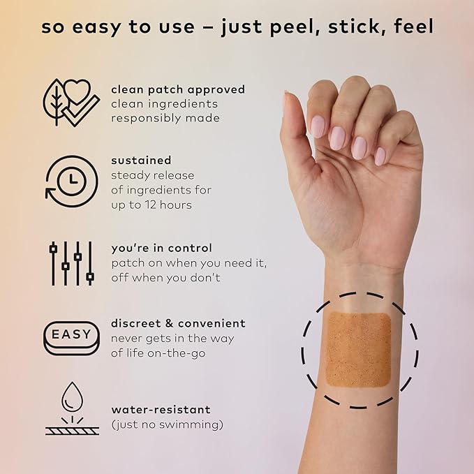The Good Patch Relax Patches Anxiety Relief Natural Patch with Ashwagandha Ginger Root Plant Powered Wearable Wellness Sustained Release (8 Total Patches)