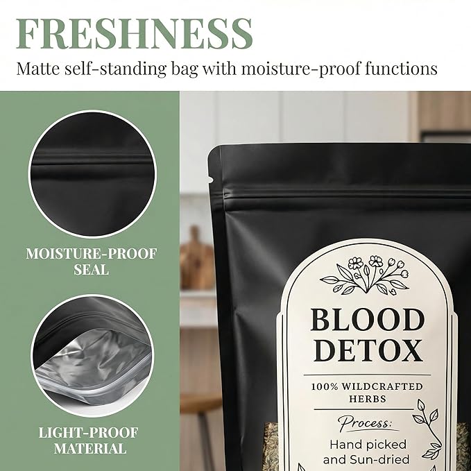 Blood Detox Tea with Lotus Flower Flagweed Cinnamon Yushu and More All Natural Herbal Formula Handmade Releasebody and Mind Adjust BodyCaffeine-Free Loose Leaf Blend 170 g (1)