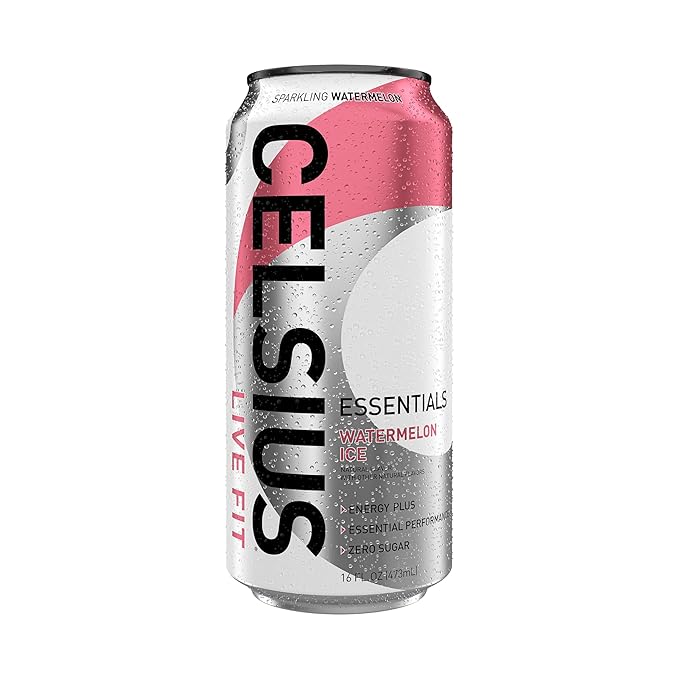 CELSIUS ESSENTIALS™ Sparkling Watermelon Ice Sugar Free Performance Energy Drink 16 Fl Oz (Pack of 12)