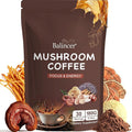 Mushroom Coffee 6 Adaptogenic Mushrooms (Lion's Mane Cordyceps Turkey Tail &amp Other) Mixed with Premium Instant Coffee for Focus Energy Immune and Gut Health Support 30 Servings