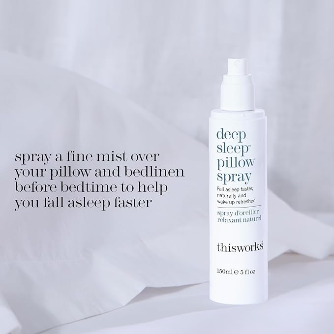 THISWORKS Deep Sleep Pillow Spray – Fast-Acting Natural Rest Formula with Essential Oils of Lavender Vetivert &amp Camomile – 150 ml (5 fl oz)