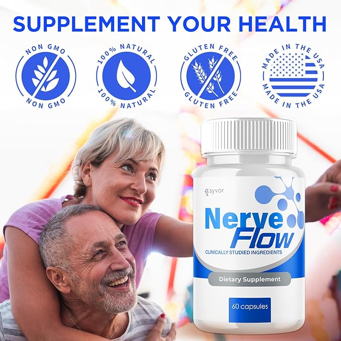 (3 Pack) Nerve Flow Capsules Official Nerve Flow Pills Made with All Natural Ingredients Maximum Strength NerveFlow Sciatic Support Supplement with Advanced Vitamins for Women &amp Men (180 Capsule