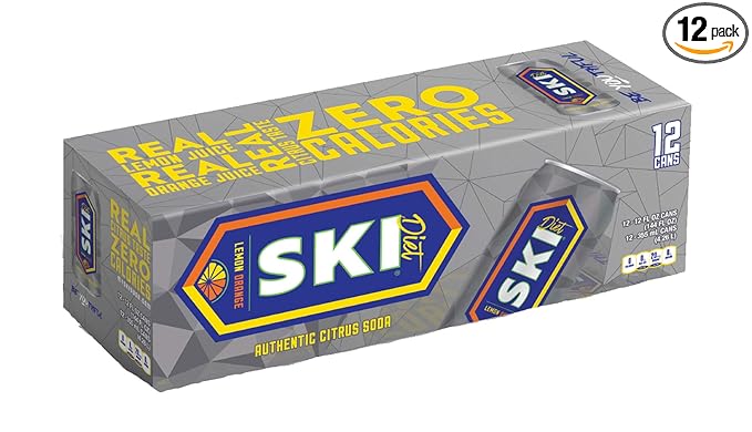 DIET Ski Lemon Orange Citrus Soda 12 Ounce (12 Cans)
