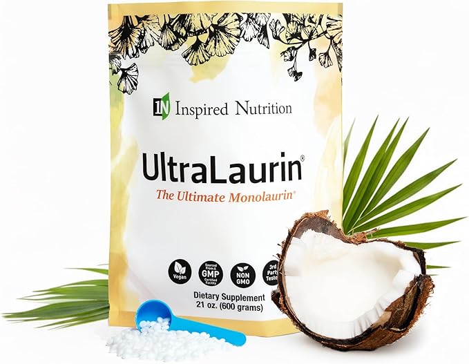 UltraLaurin® Monolaurin Supplement – 3000 mg Coconut-Derived Pellets for Immune &amp Gut Health Support Digestive Wellness – 21 oz / 200 Servings – Vegan Non-GMO Natural Immune &amp Digestive Su