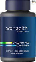 ProHealth Ca AKG Supplement (Alpha Ketoglutarate) (1000 mg per 2 Capsule Serving 60 Capsules). Supports Metabolic Function and Healthy Aging Processes.