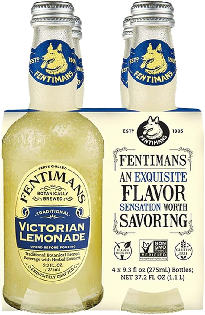 Fentimans Botanically Brewed Classic Victorian Lemonade Sparkling Soda 9.3 fl oz Bottles – Premium Craft Soda/Mixer for Cocktails &amp Refreshing Drinks